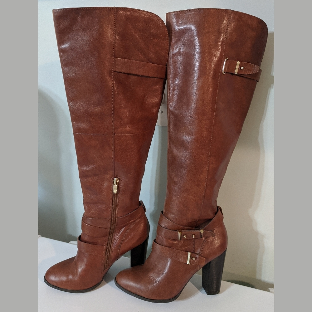 Chestnut brown Aldo knee high heeled boots